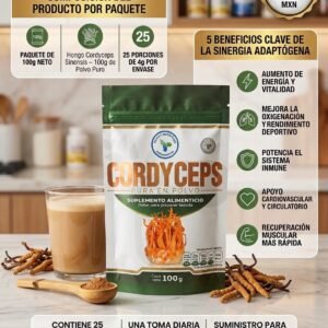 Hongo cordyceps en polvo
